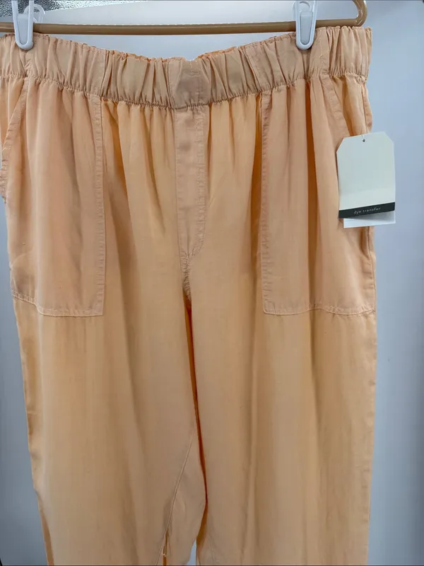 Wonderly Wide Leg Pants XL peach lightweight flowy pull on spring summer beach - Image 3