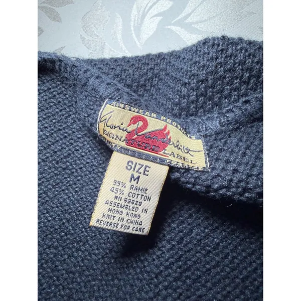 Vintage Gloria Vanderbilt Blue Striped Knit Sweater Vest Size Medium - Image 6
