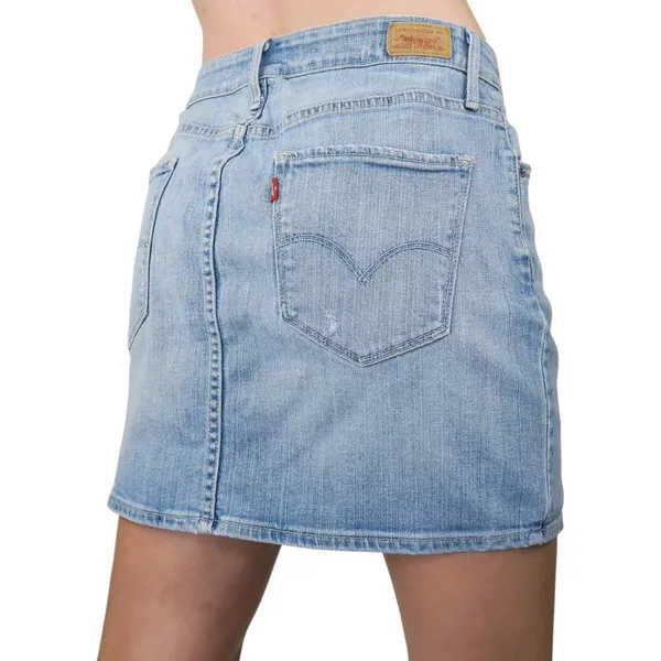 Levis Light Wash Mid Rise Denim Mini Skirt - Image 2