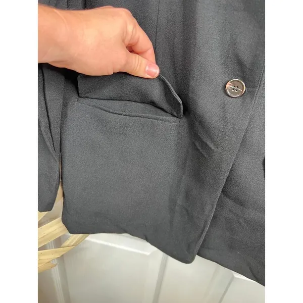 BCBGeneration Black Single-Button Notched Lapel Blazer Jacket Size S - Image 7