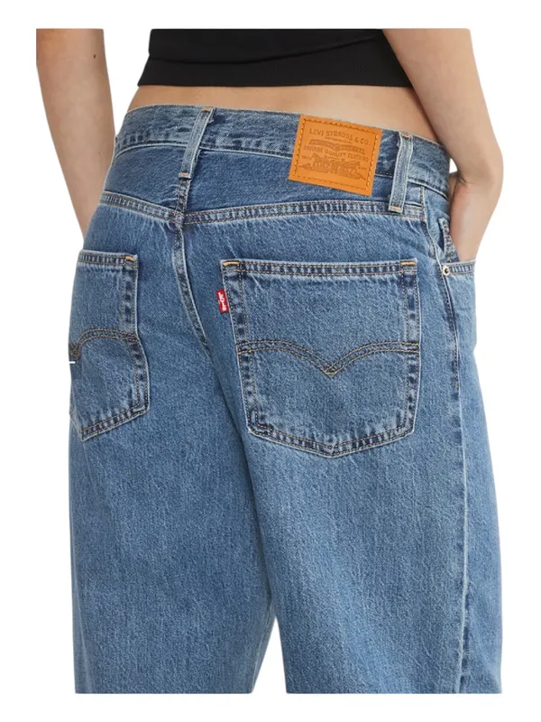 Levi’s Baggy Dad Jeans Denim Blue Mid Rise 27 Retro 90s Straight Leg - Image 2