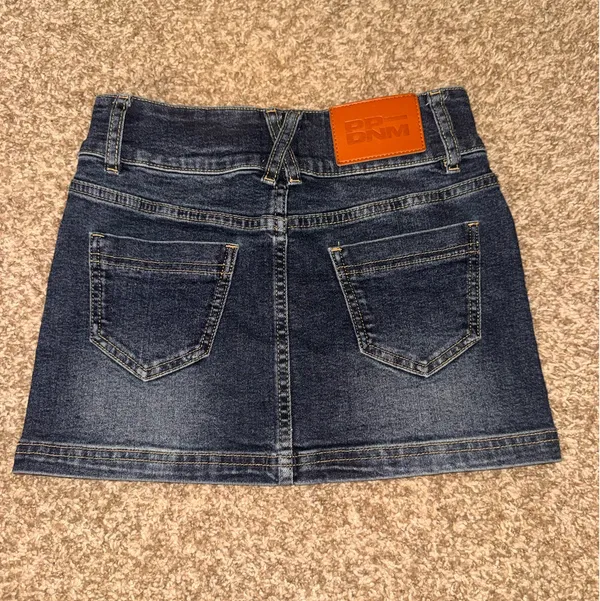 Princess Polly Faya Low Rise Denim Mini Skirt Dark Blue - Image 2