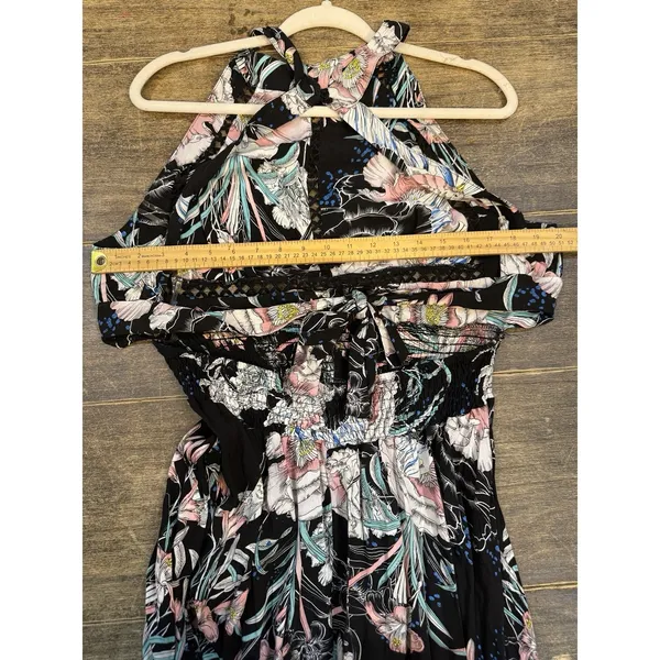 Jasse Endless Summer Maxi Dress Floral Halter Open Back‎ Bow Size XL - Image 10