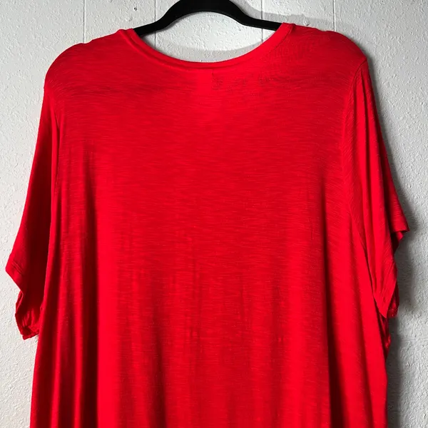 Old Navy Luxe Red T-Shirt Womens XXL Relaxed Stretch Casual Holiday Christmas - Image 6