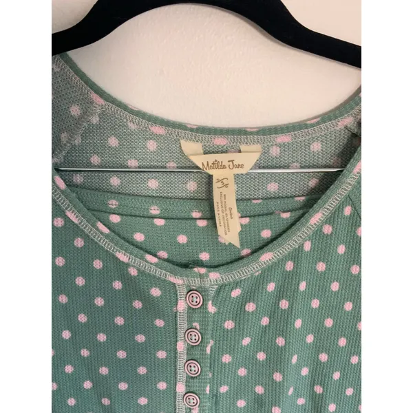 Matilda Jane‎ Women's Polka Dotted Waffle Pajamas size small - Image 2