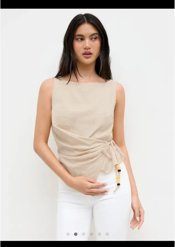 Cream Boho Tank Top Cider - Image 2