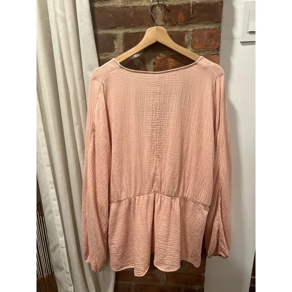 AVA & VIV Boho Dolman Sleeve Cotton Blouse Vacation Summer Plus Size 1X - Image 3