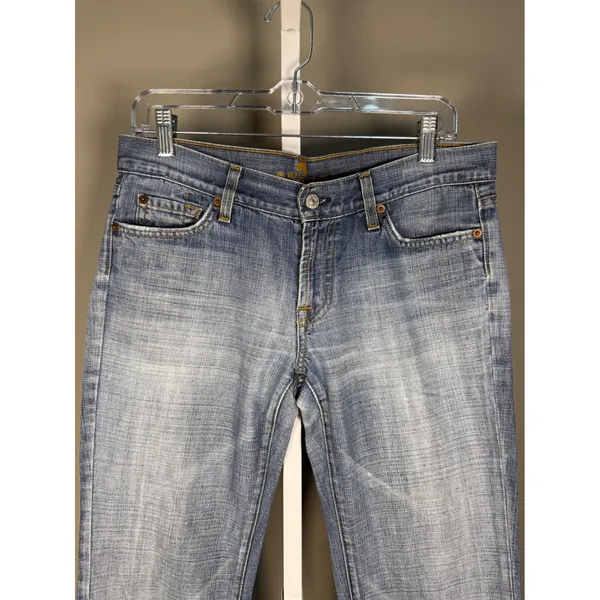 7 For All Mankind Vintage Y2K Bootcut Jeans Size 30 Low‎ Rise Light Wash McBling - Image 3