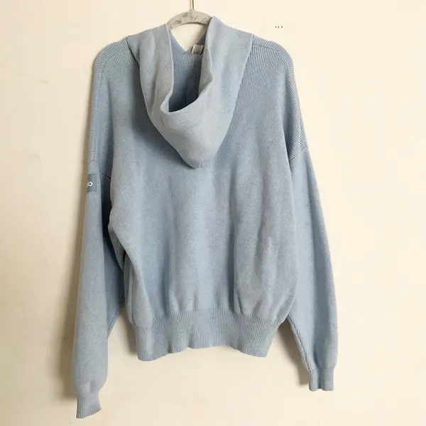 Alo Yoga Scholar Hooded Sweater Celestial Blue Heather S - Image 8