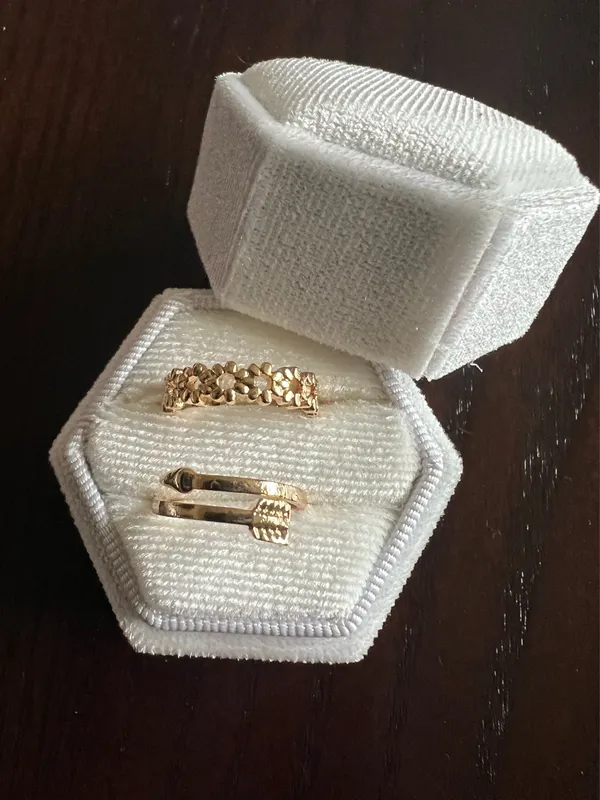 10k Gold Plated (2) in a Set Toe Rings NWT - Image 2