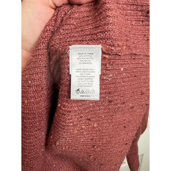 1.STATE Sweater Womens Size XL Speckled Puff Sleeve Cozy Knit Mauve Brown - Image 10