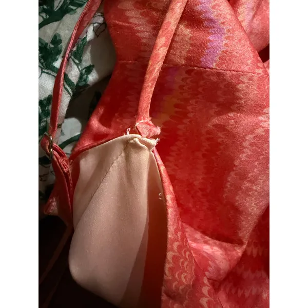 SALONI 100% Silk Mimi Maxi Dress Salmon Marbling Slip Style Size 4 FLAWED - Image 5