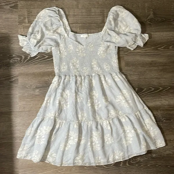 Madewell Silk Lucie Smocked‎ Mini Dress in Moody Blooms Size XL Women's - Image 3