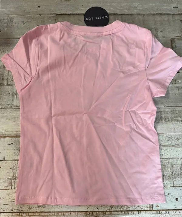 White Fox NWT Size Small Tee Pink Bow Coquette - Image 2