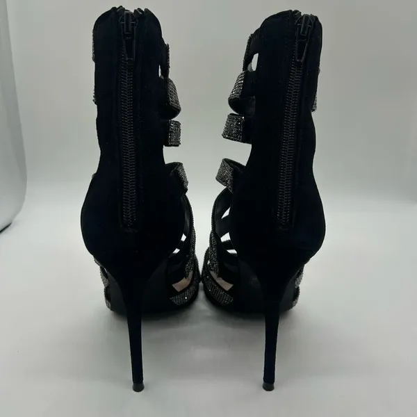 Steve Madden Heels Women 9 Black Malika Open Toe Strap Sandals Wedding Party NEW - Image 5