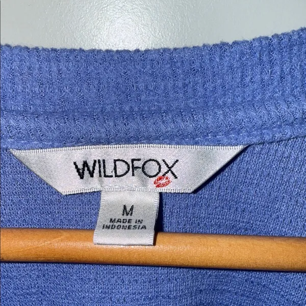 Wildfox Women's Blue V-Neck Top Medium - Image 2