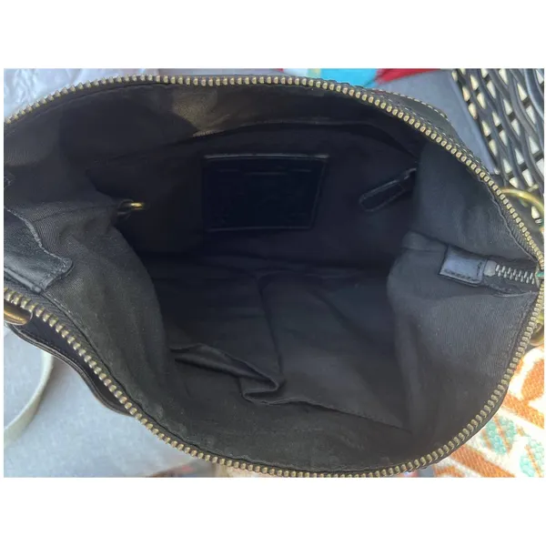 Coach #10403 purse black signature logo jacquard bronze hardware - Image 5