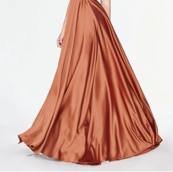 Cinderella Sienna Prom Dress V Neck Long Satin With Slit Formal Evening Sz(6) - Image 3