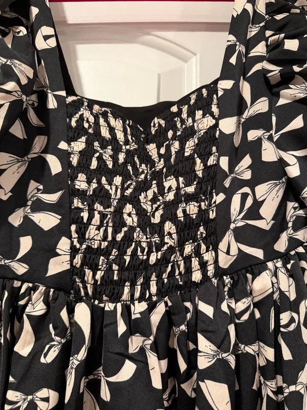 For Love And‎ Lemons Black and White bow Print Mini Dress small - Image 6