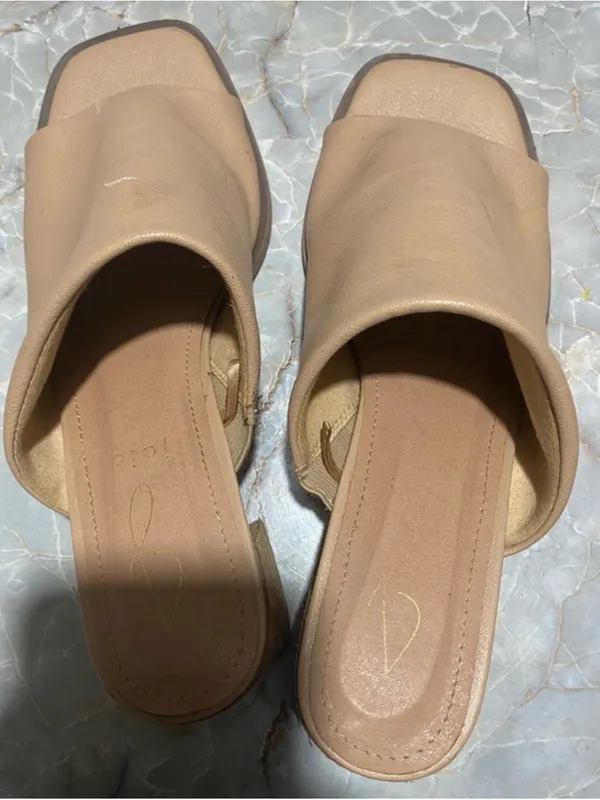 Joie Beige Leather Slide Mules - 6.5 - Image 4