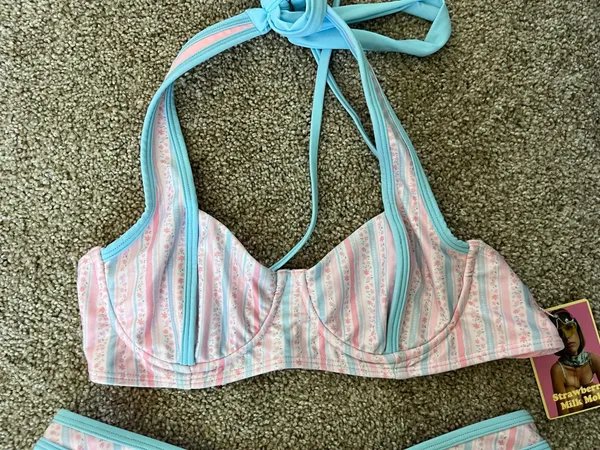 Strawberry Milk Mob bathing suit Blue Size M - Image 3