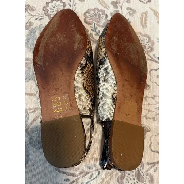 Madewell The Margot Slingback Flat in Snake Embossed Leather Size 7 - Image 6