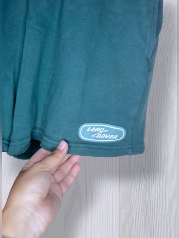 PACSUN x LAND ROVER Vintage Style Teal Graphic Sweat Shorts - Image 6