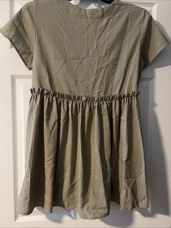hazel Olive Green Tie-Front Babydoll Mini Dress - Image 7