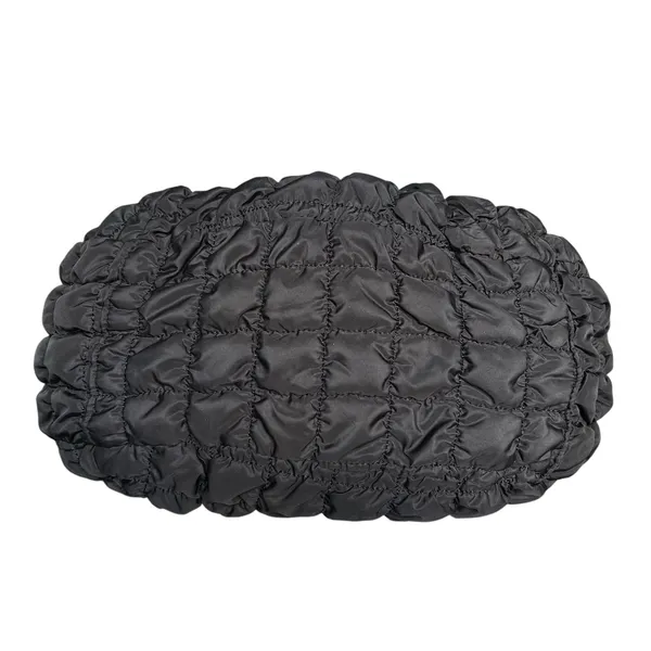 Black Quilted Puffer Shoulder Crossbody Hobo Bag - Image 8