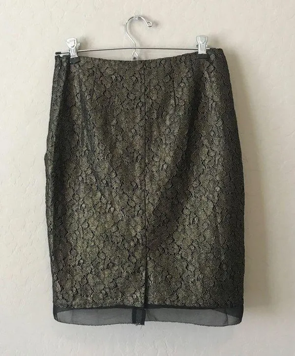 Ann Taylor Metallic Lace Pencil Skirt Petite - Image 7
