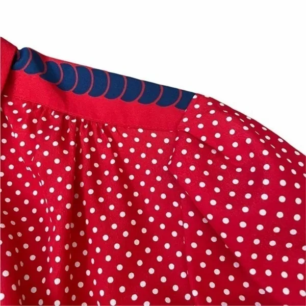 Vintage Abe Schrader Sport Red White Polka-Dot Belted Midi Shirt Dress - Image 6