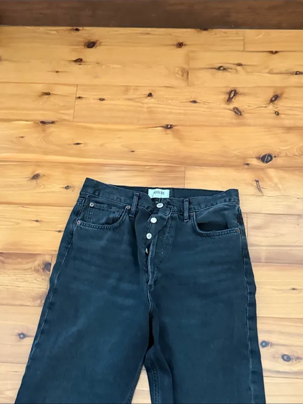 Agolde Black Washed Button-Fly Jeans - Image 6