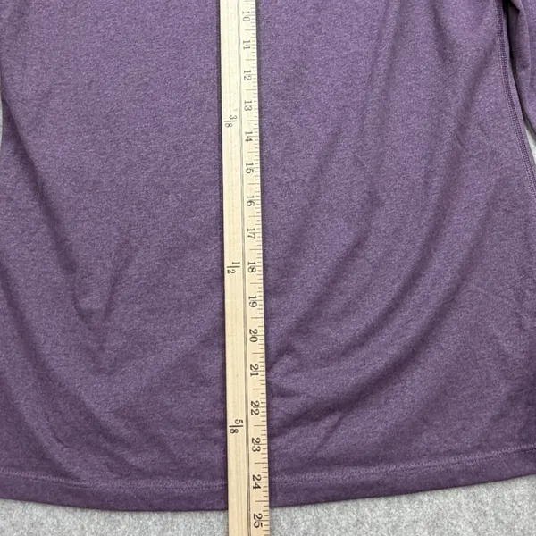 Nike Dri-Fit Shirt Women M V-Neck Long Sleeve Purple Athleisure Activewear Sport - Image 7