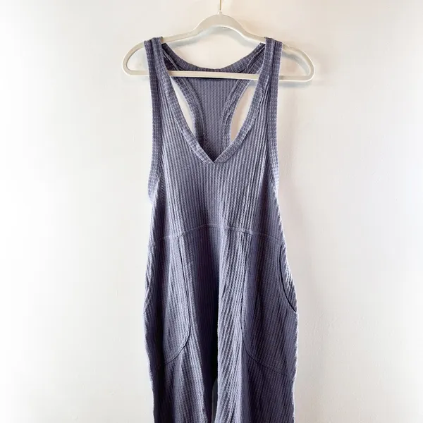 Out From Under Urban Outfitters Waffle Knit Thermal One Piece Jumpsuit Purple - Image 5