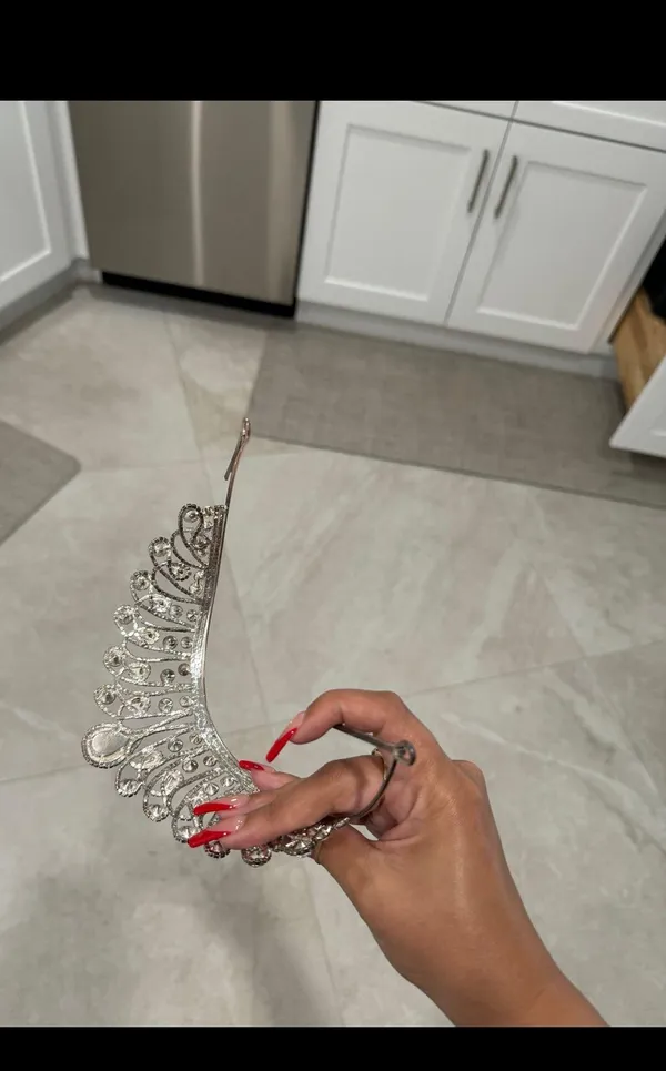 Rhinestone Tiara Princess crown Silver - Image 11