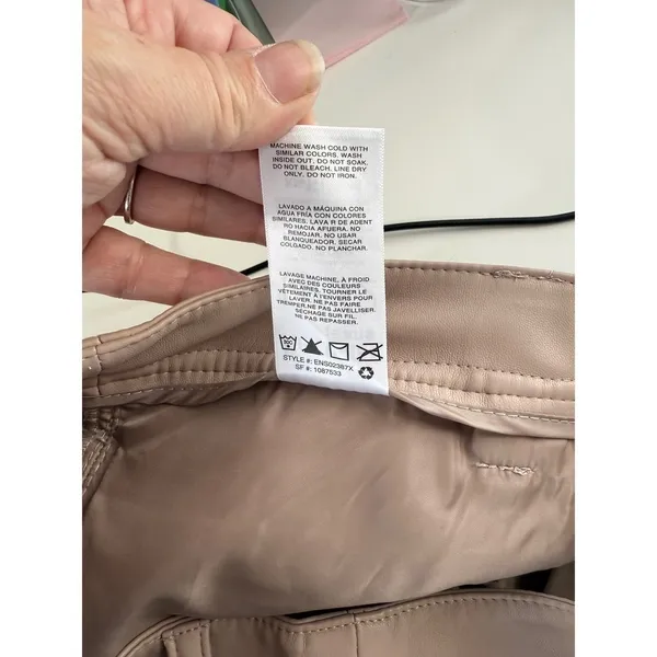 Kensie Jeans Taupe Beige Vegan Leather Mini‎ Skirt High Waist NWT 14 32 - Image 8