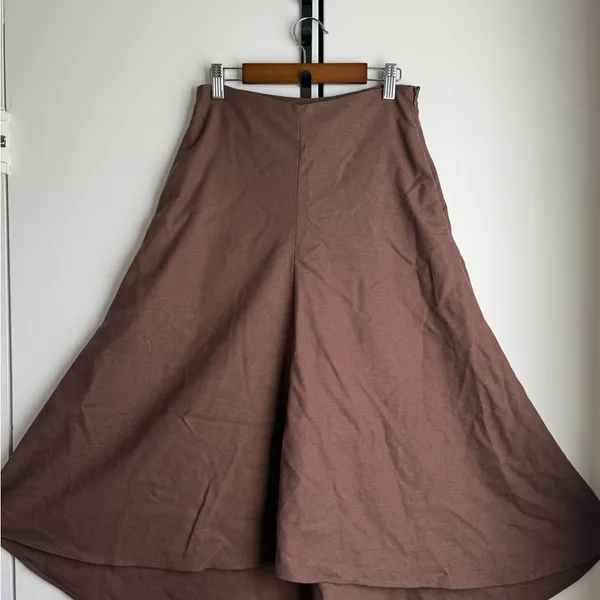 Classic asymmetrical Brown Women's Skirt - Image 3