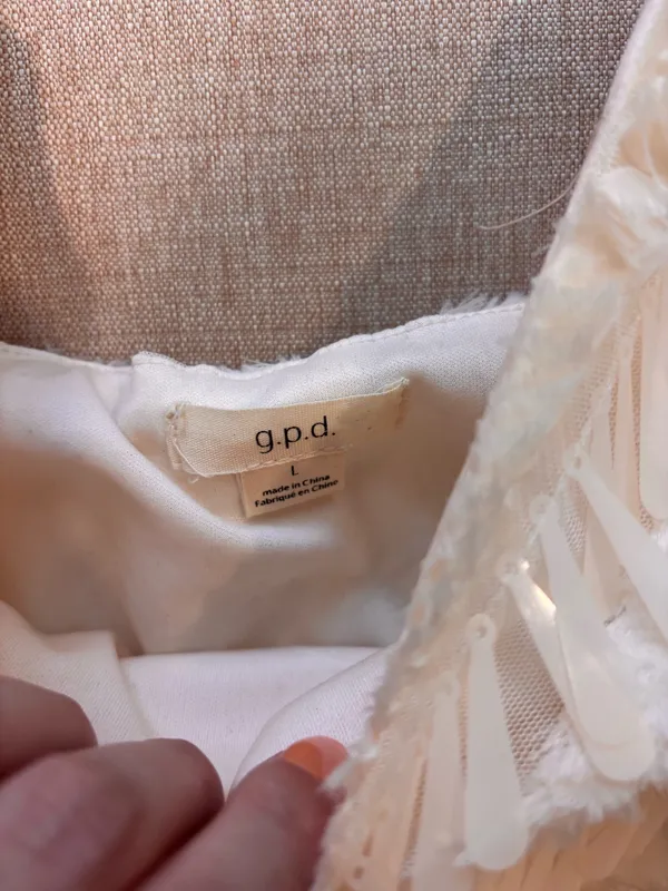 G.P.D. Dress White Size L - Image 3
