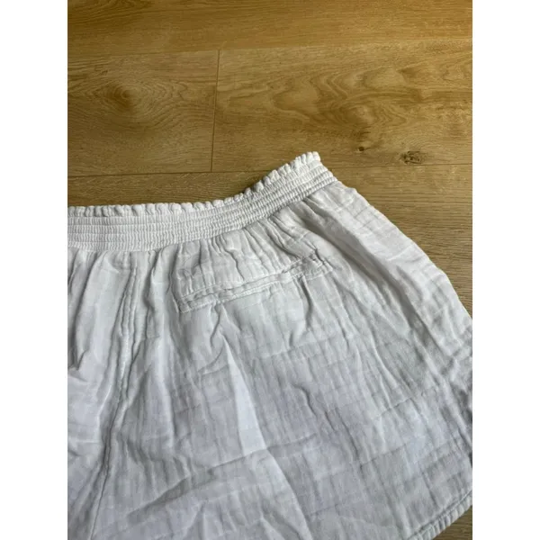 Aerie Gauzy High Waisted Short White Smocked Elastic Waist Beach Loungewear XL - Image 12