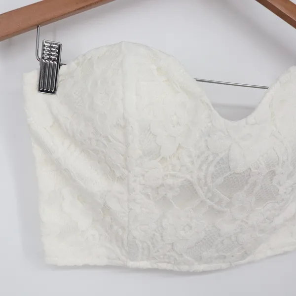 Naked Wardrobe White Lace Bustier Crop Top Sweetheart Small - Image 3
