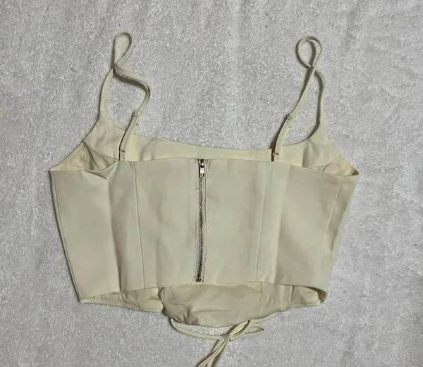Malia Ivory Lace Up Corset Top - Image 5