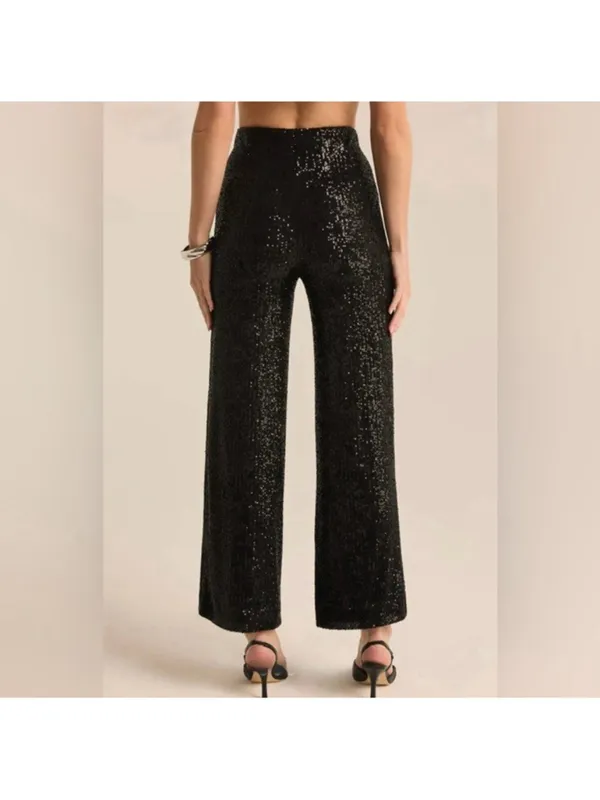 NEW Z SUPPLY skylar sequin pant in black - Image 2