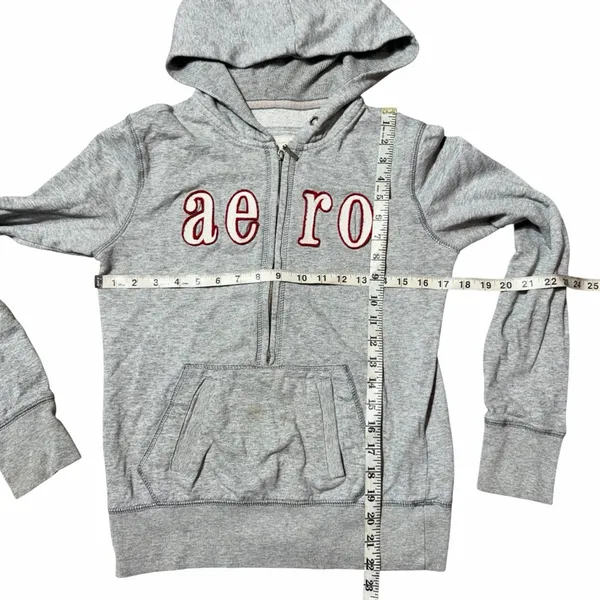 Y2K Aeropostale Graphic Zip Front Hoodie Womens Medium - Image 2
