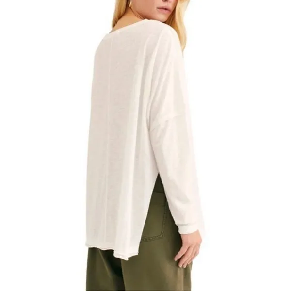 Free People We The Free On My Mind V Neck Dolman Sleeve Relaxed Shirt White Sm - Image 4