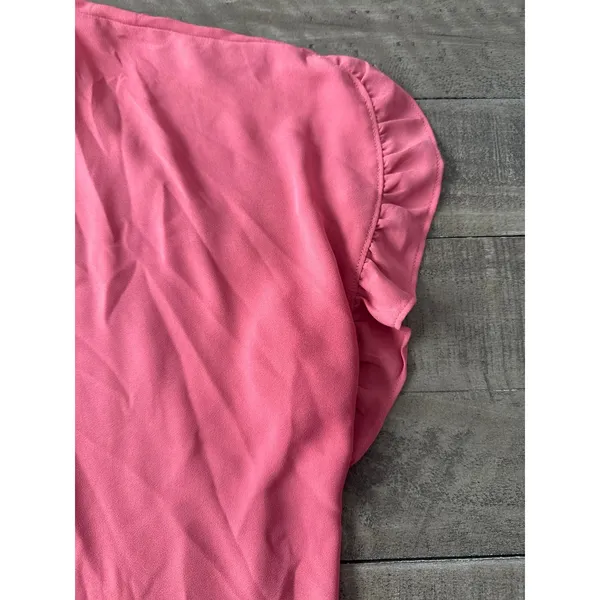 Loft Women's Pink Short Sleeve Blouse Size XL‎ - Image 3