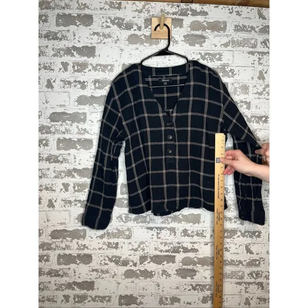 Madewell | women plaid cotton blouse - Image 5