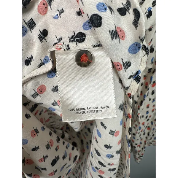 Maeve Anthropologie 12 Womens Top Lightweight Long Sleeve Button V-Neck Tab‎ - Image 11