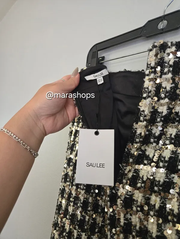 Sau Lee Amelia Skirt Gold Size 8 - Image 10