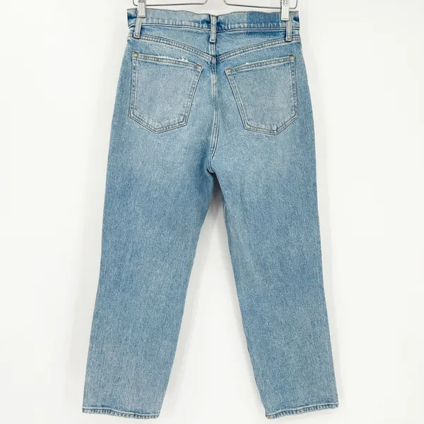Abercrombie & Fitch The 90s Straight Ultra High Rise Distressed Ripped Jeans‎ 29 - Image 8