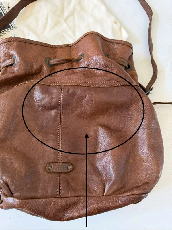 FRYE “BROOKE” BROWN LEATHER SHOULDER BAG WITH DUST BAG - Image 3
